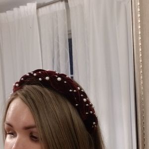Beaded velvet headband
